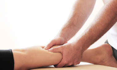 Sports massage therapy session